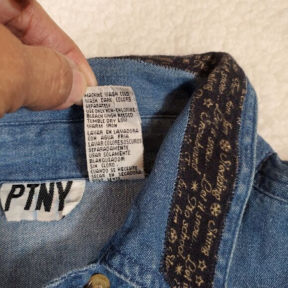 PTNY Vintage Denim Christmas Snowman Shirt Size Medium - Picture 7 of 11